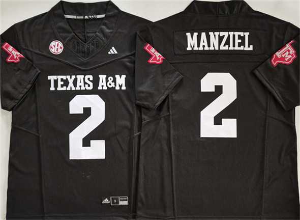 Men%27s Texas A&M Aggies Lions #2 Johnny Manziel Black 2025 F.U.S.E. Stitched Jersey